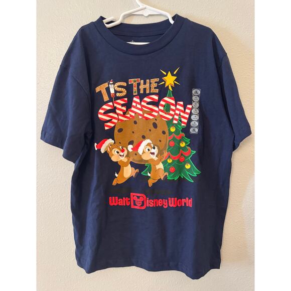 Walt Disney World Chip and Dale "Tis the season" holiday shirt kids small NWT - Picture 1 of 4
